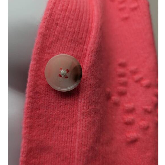 Loft Cardigan Size XS Barbiecore Concert Brunch Party Bright Pink Star Picnic - Picture 11 of 11